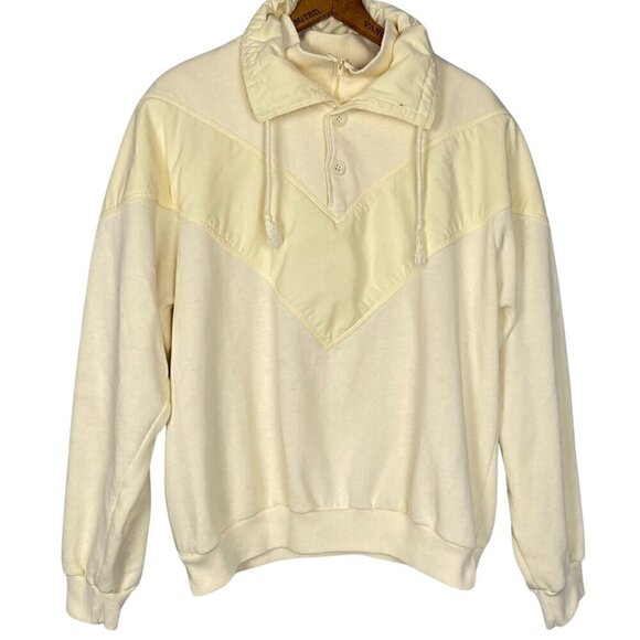 Vintage Butter Yellow Foot Locker Pullover Tenniscore Sporty Retro Large - Picture 2 of 7